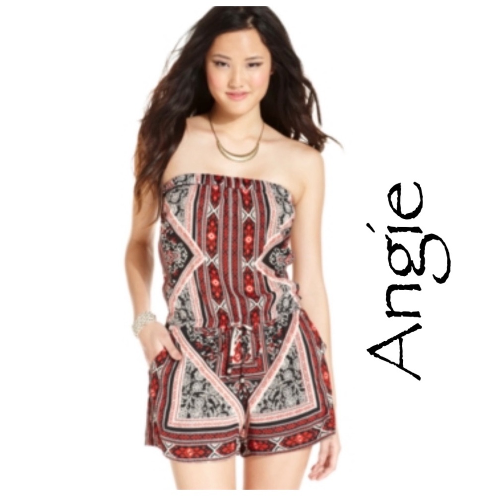 ANGIE Strapless Printed Romper NWT Size Medium